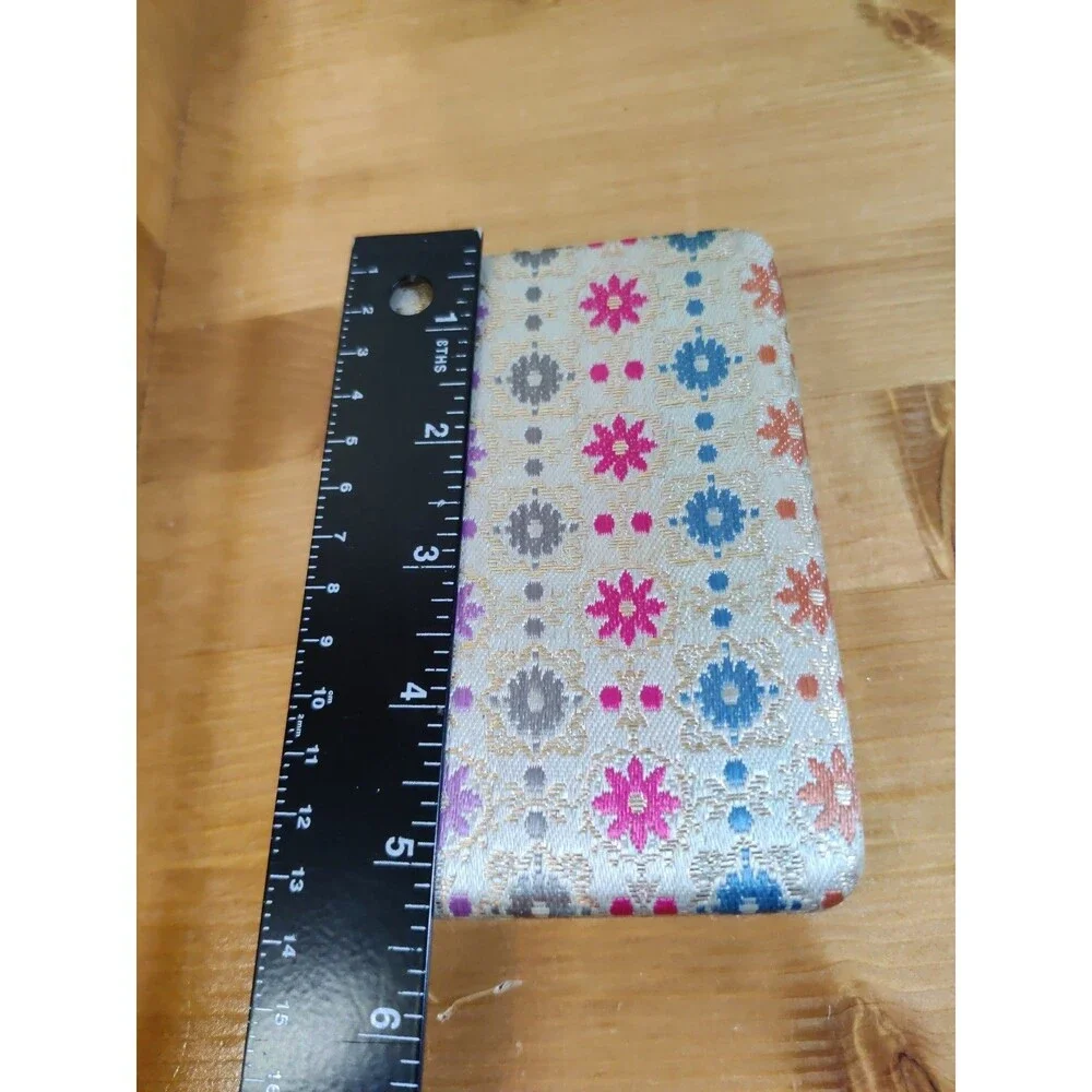 Vintage Hinged Jewelry Box With Floral Pattern ~5.5x3.5